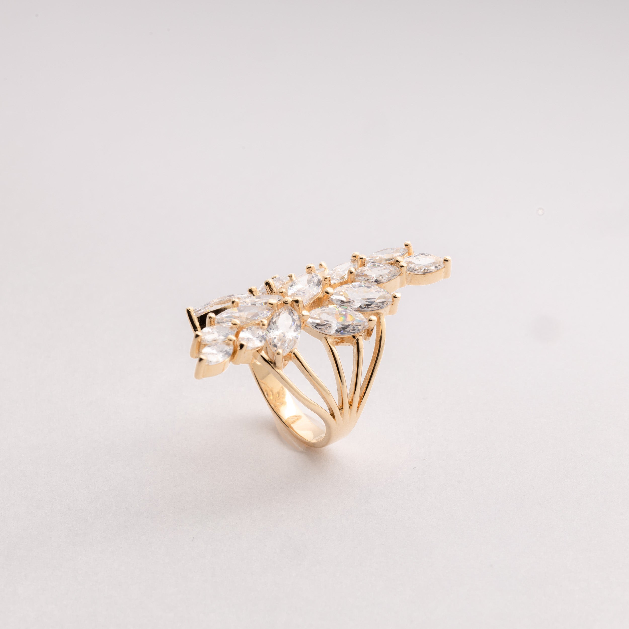 White Pear Zirconia Stone Ring