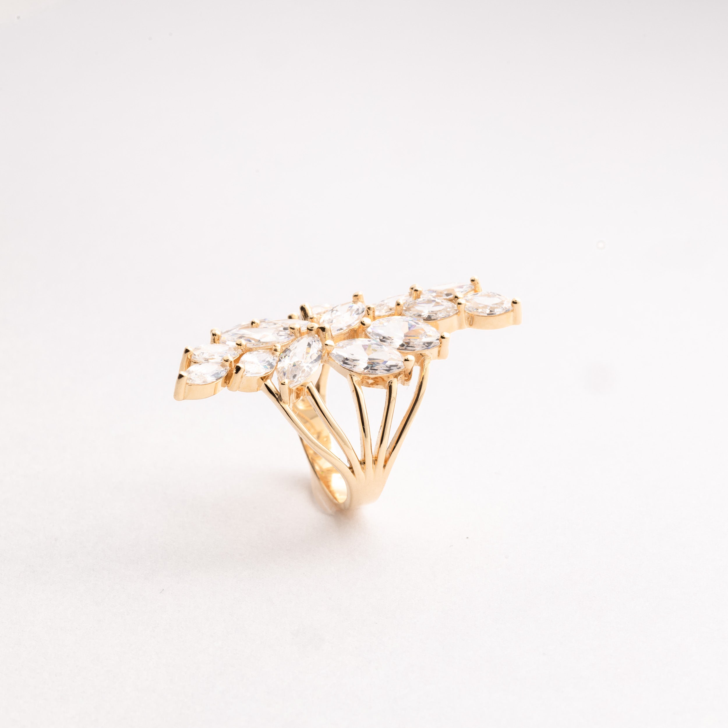 White Pear Zirconia Stone Ring