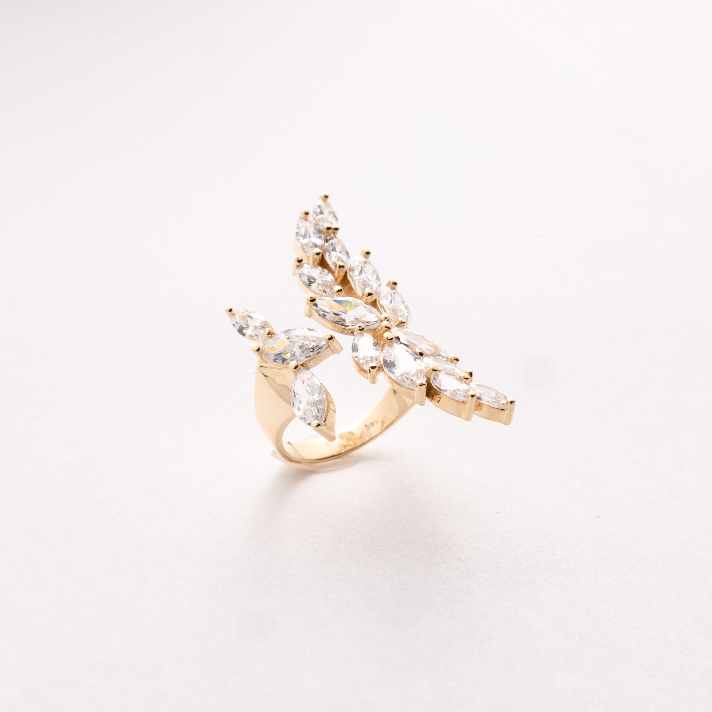 White Pear Zirconia Stone Ring