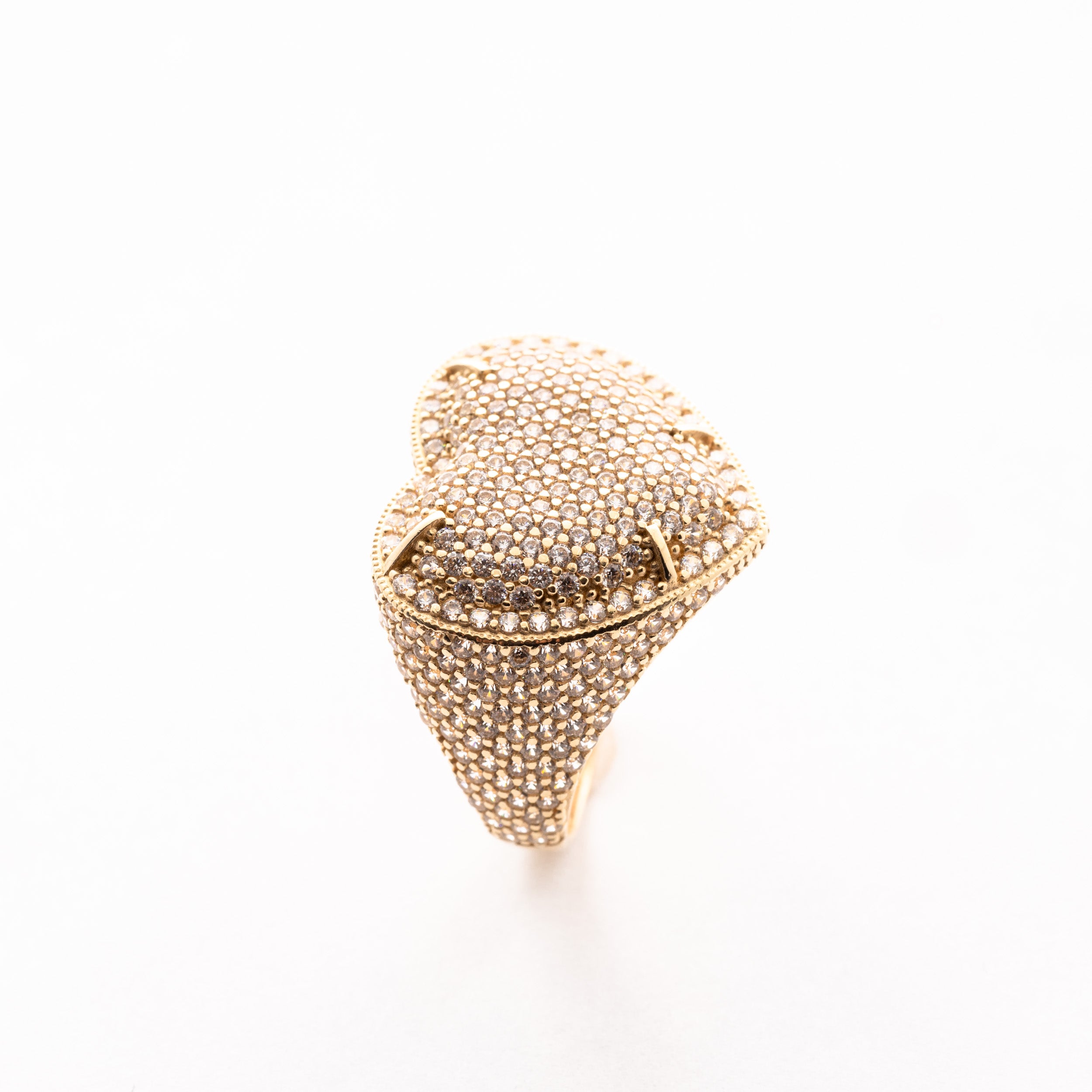 Four Prong Pave Heart Ring