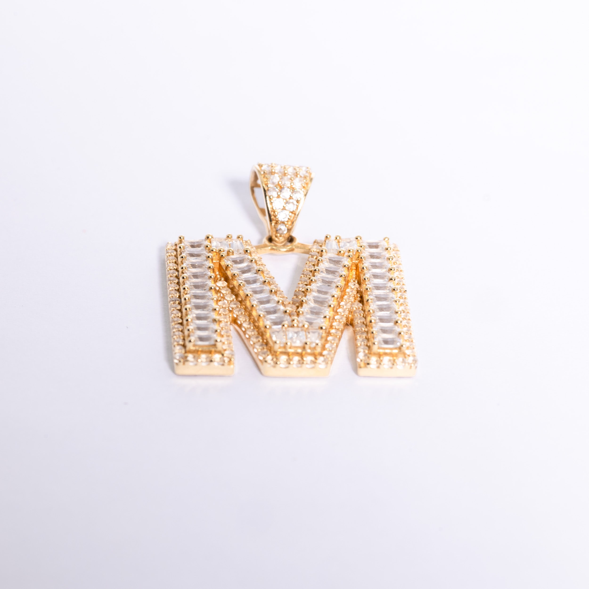 Letter M Baguette Pendant