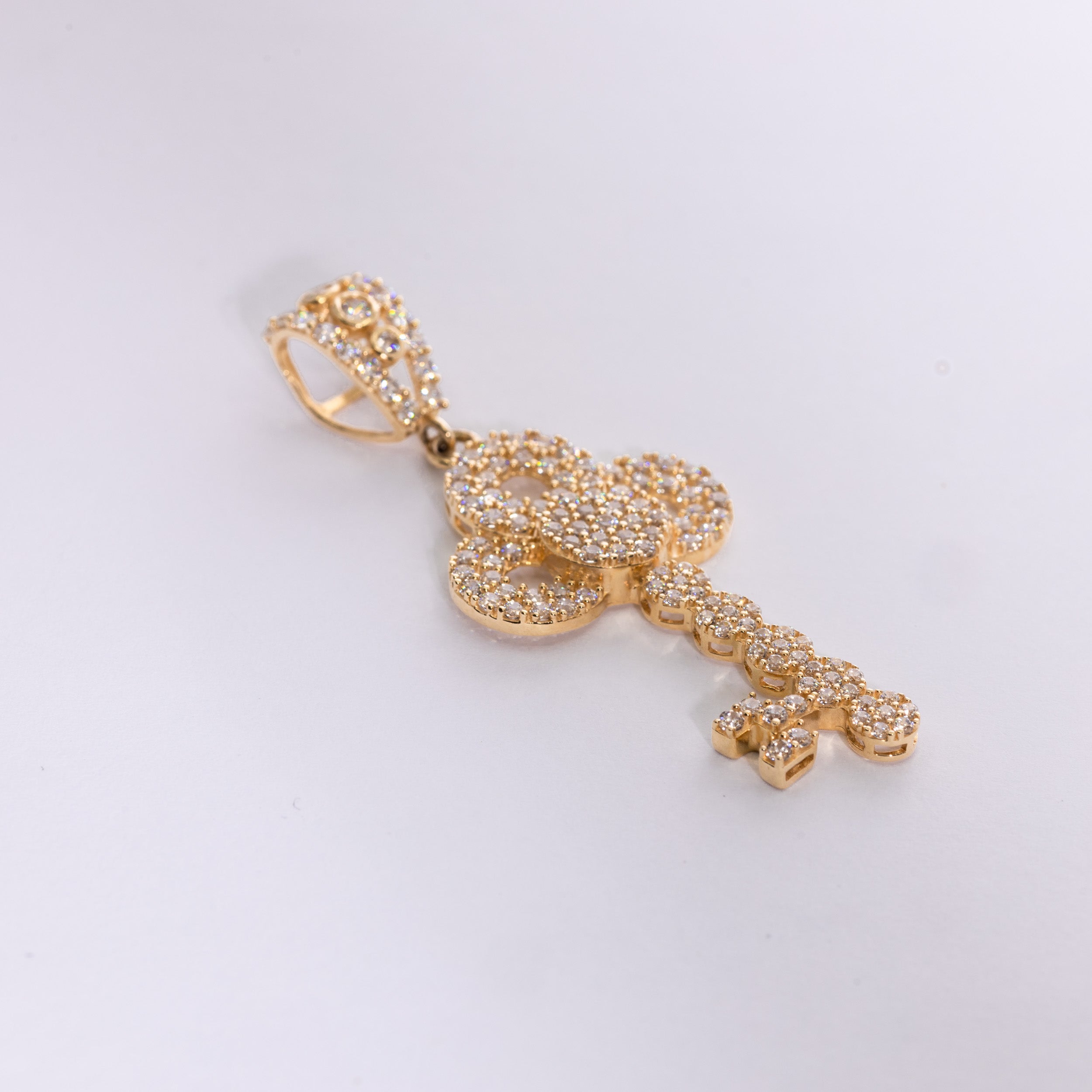 Stoned Zirconia Key Pendant