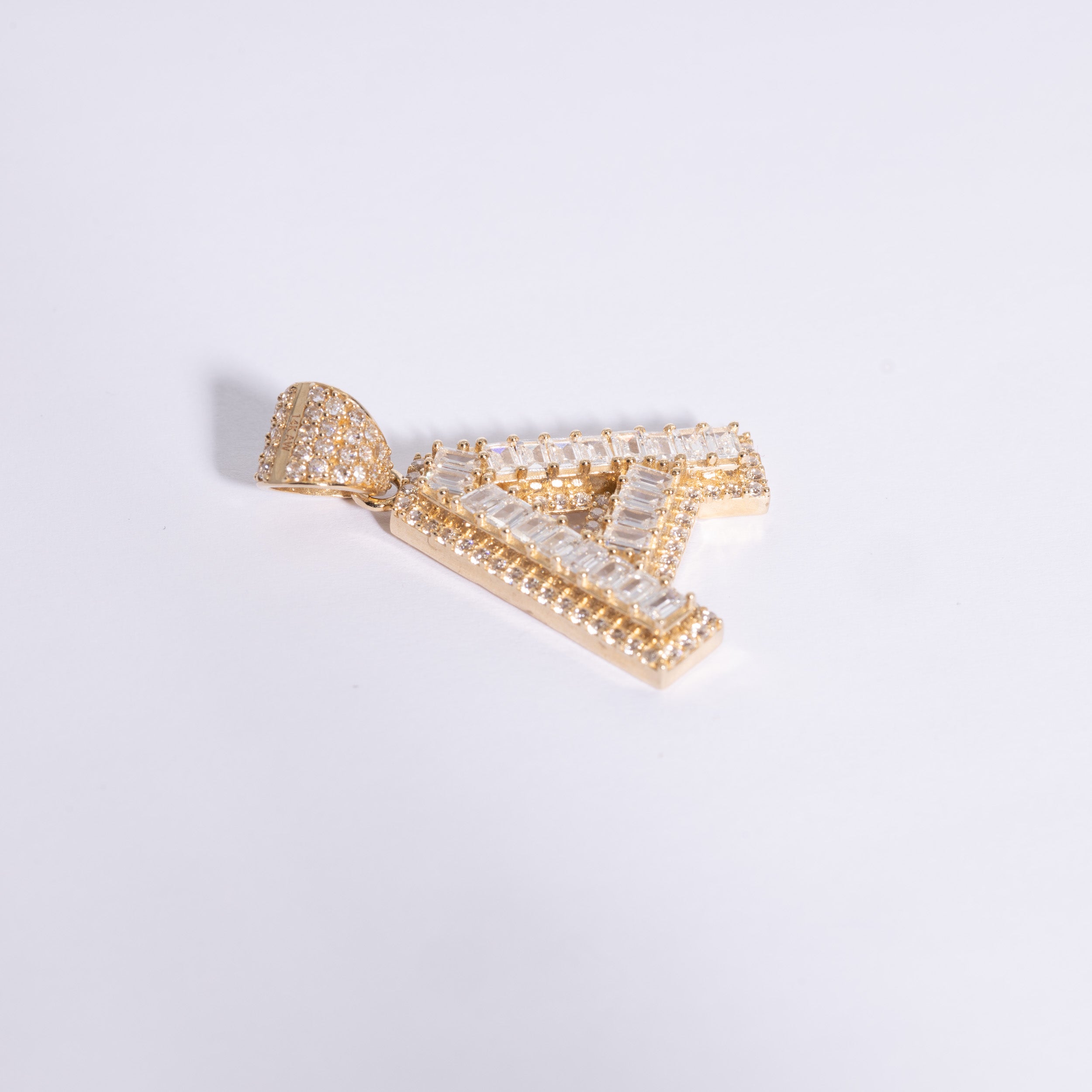 Letter A Baguette Style Pendant