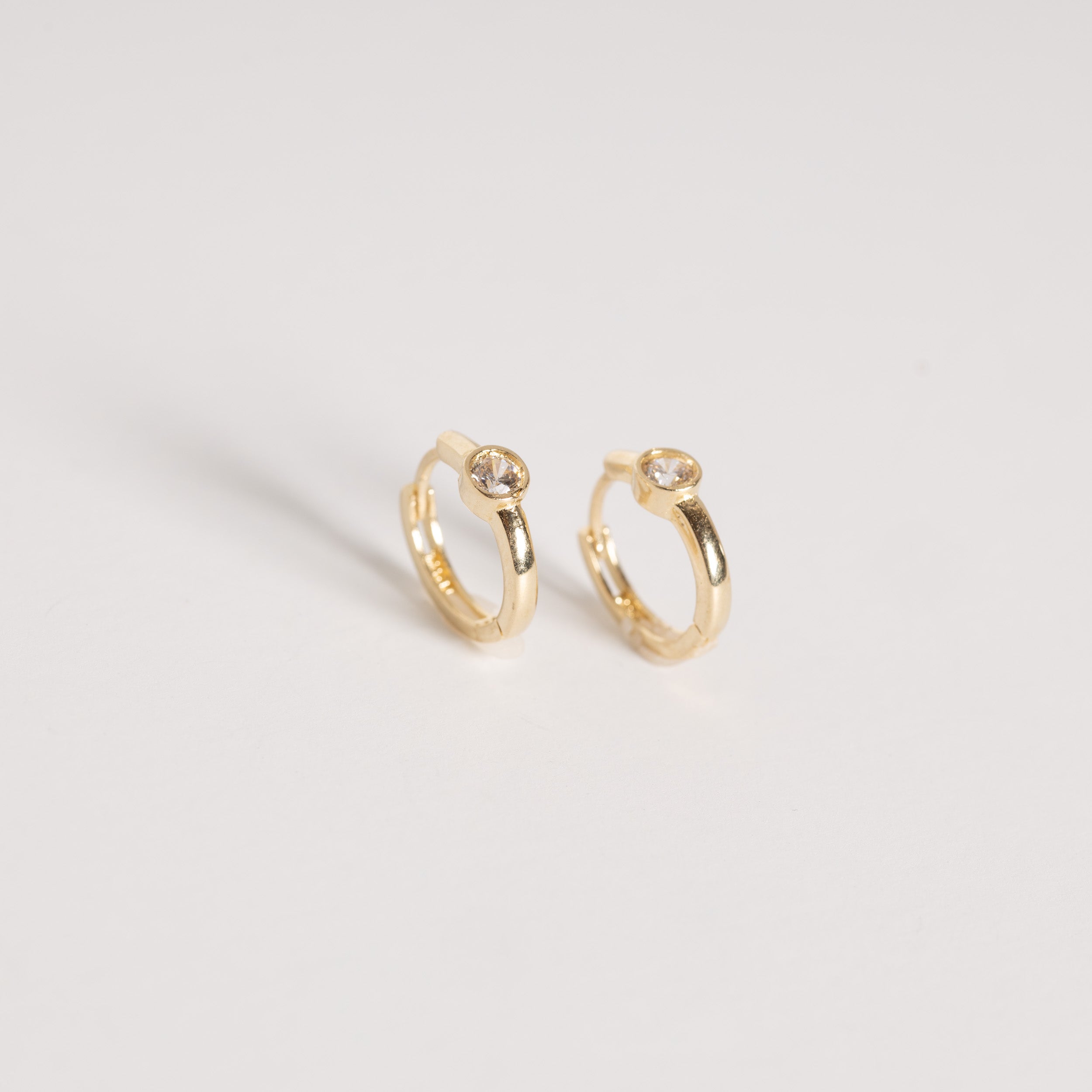 Single Zirconia Huggie Earrings