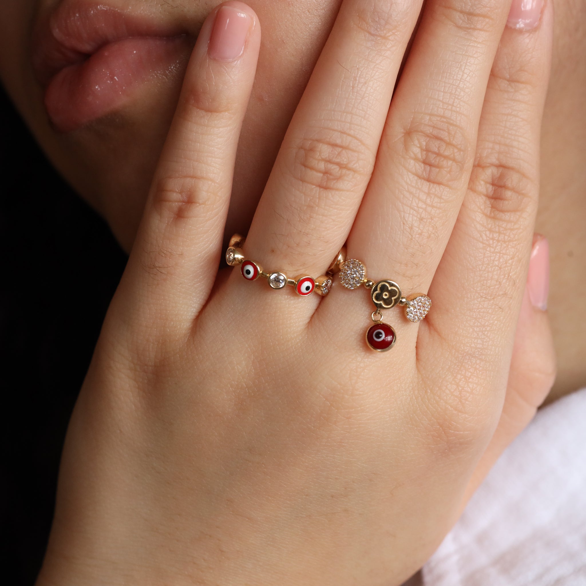 Red Evil Eye CZ Band