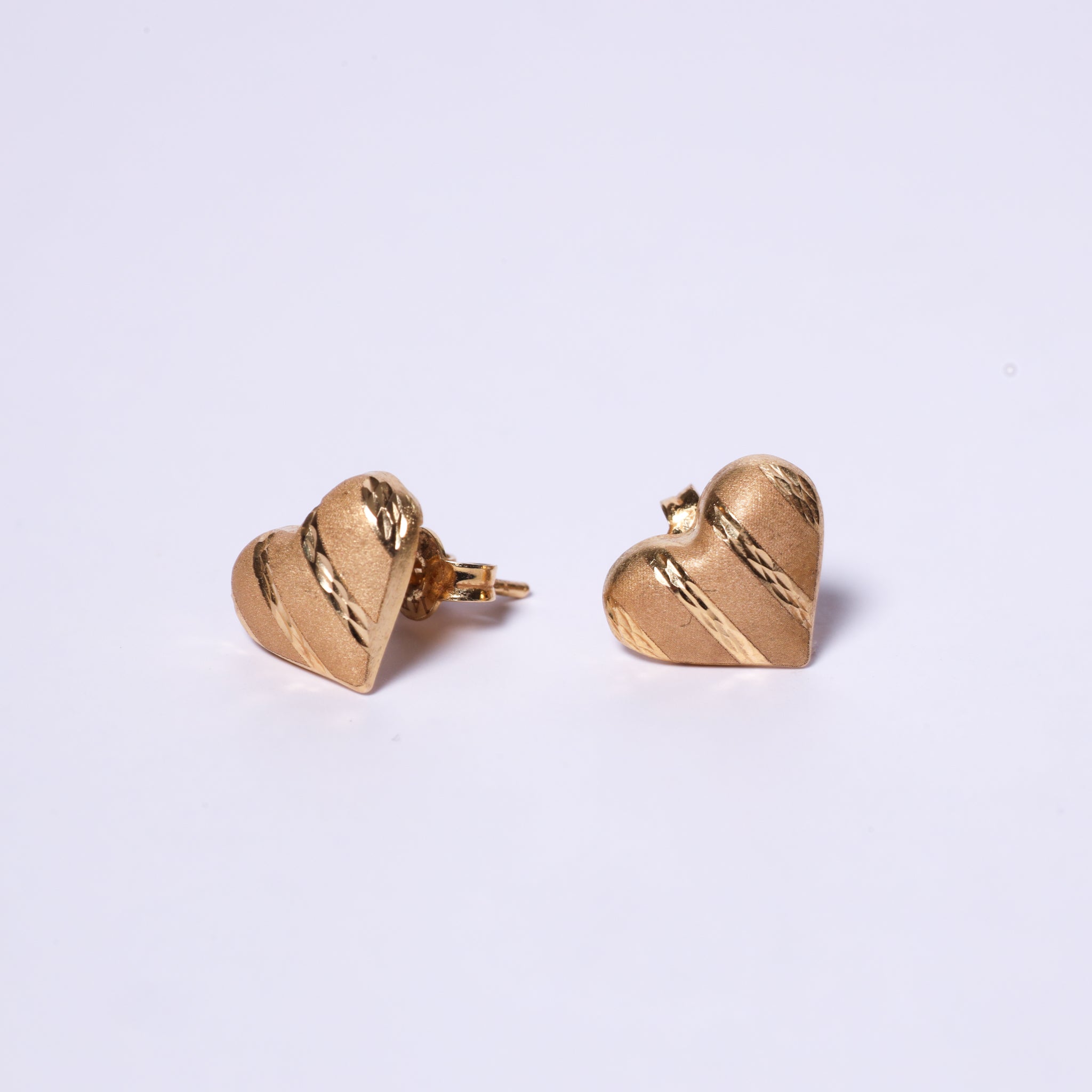 Striped Heart Stud Earrings