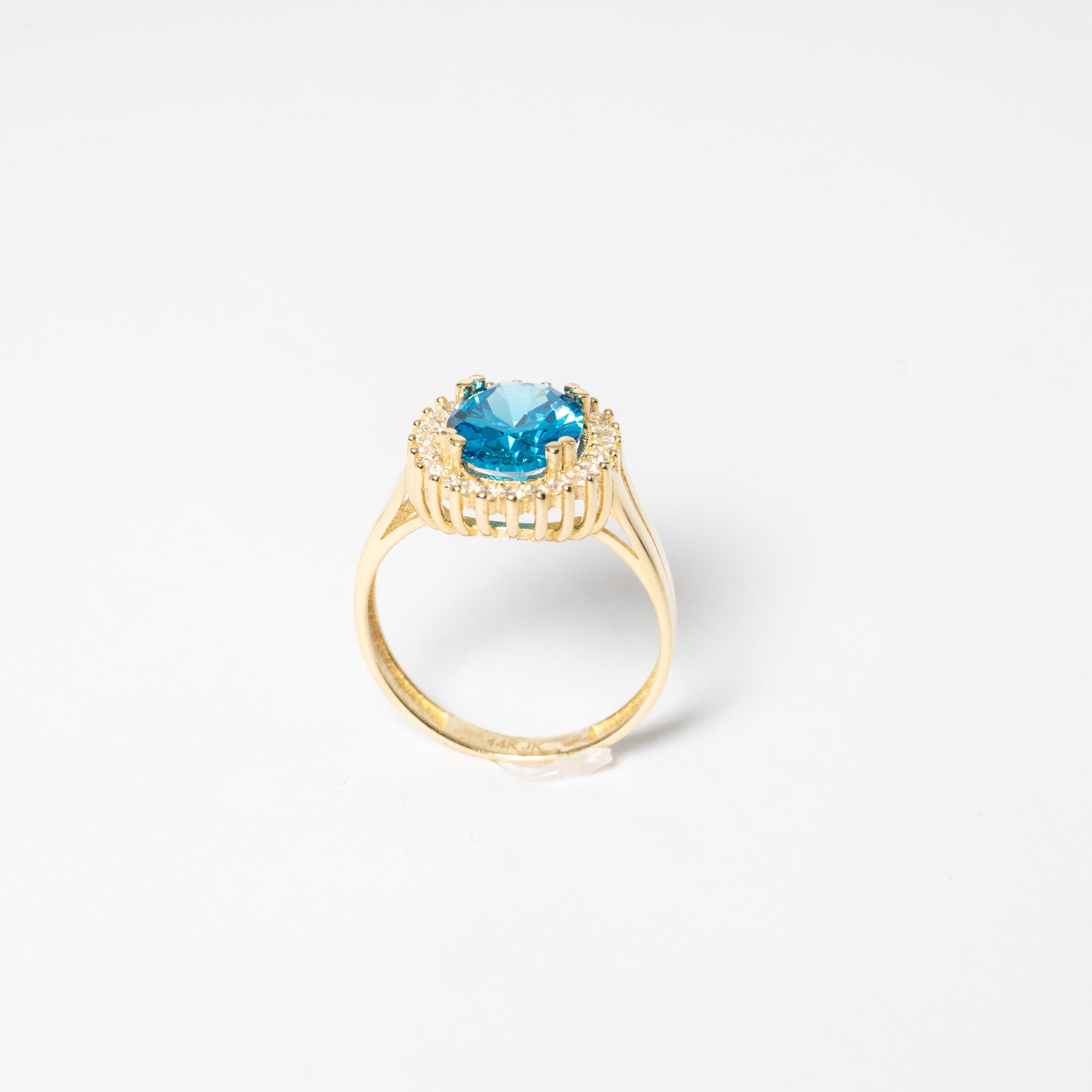 Turquoise and White Stone Cubic Zirconia Ring