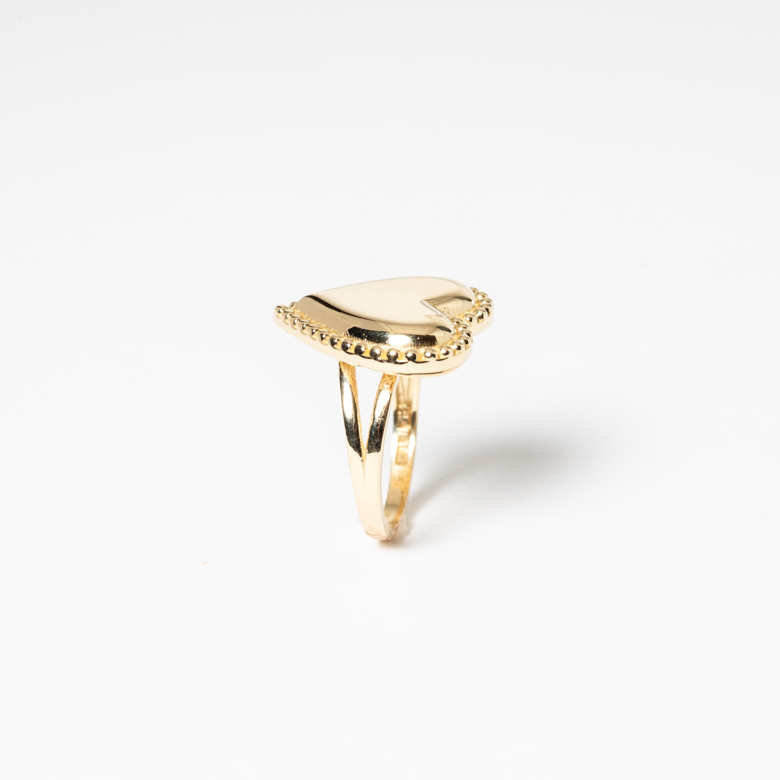 Heart Ring with Diamond-Cut Edge