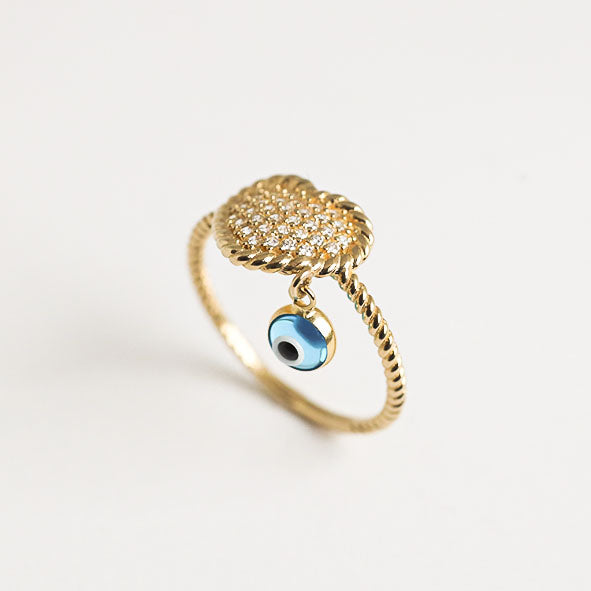 Heart Evil Eye Ring