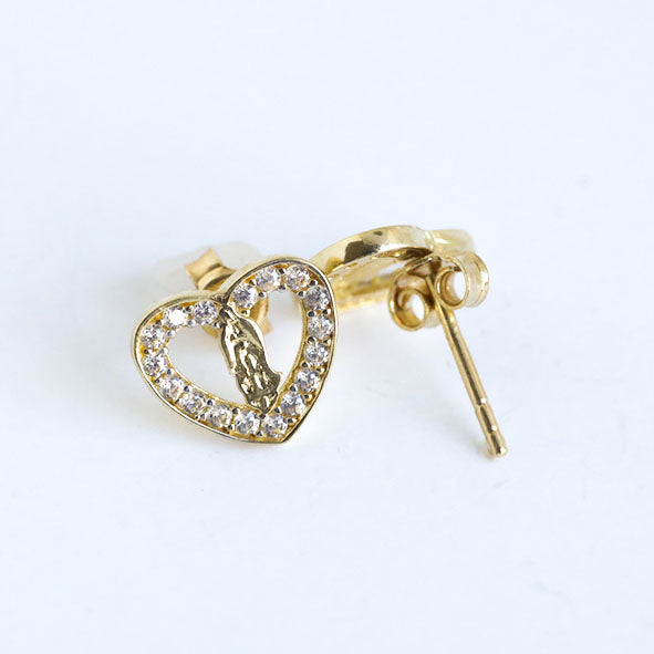Heart CZ Stud Earrings