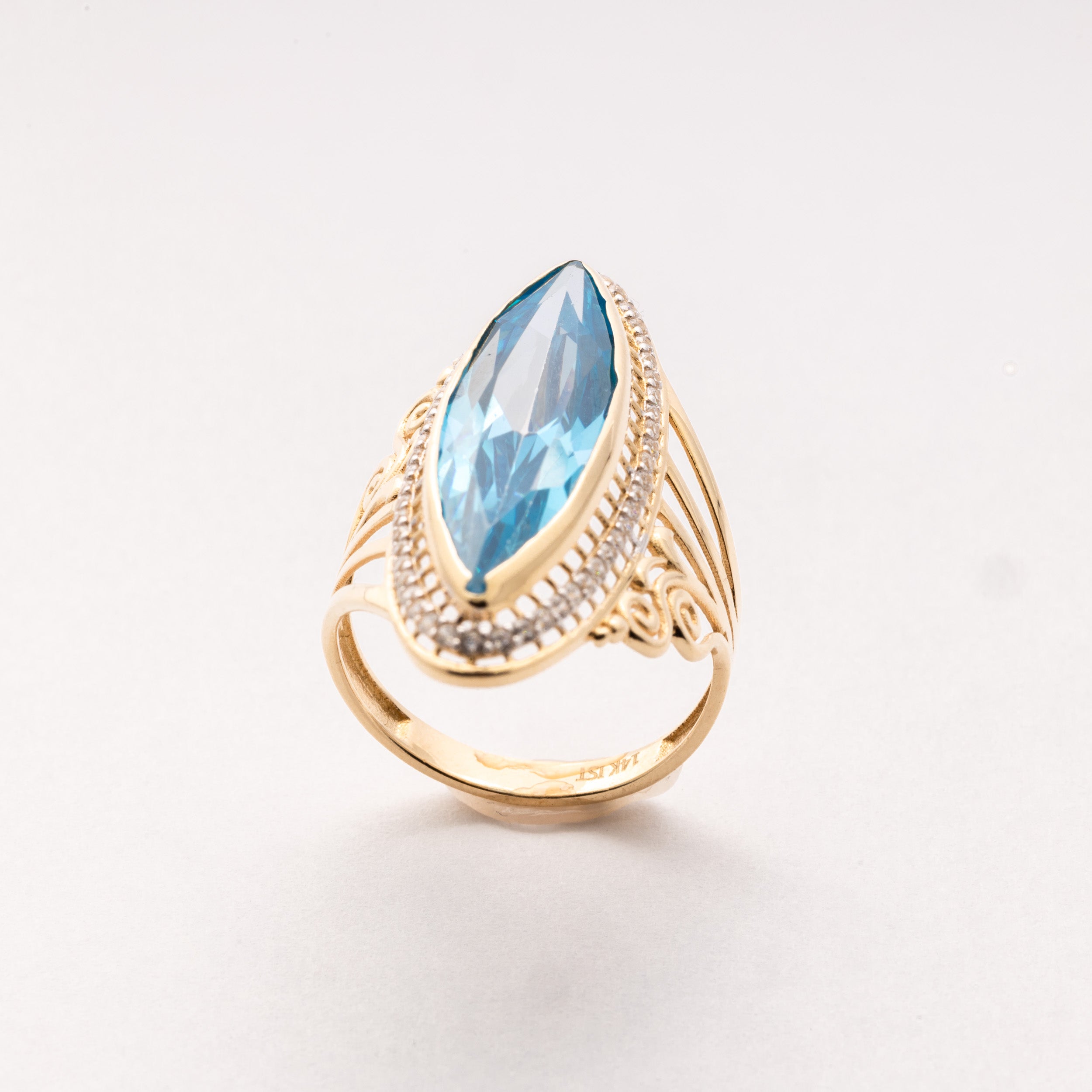 Blue Zirconia Marquise Stone Ring