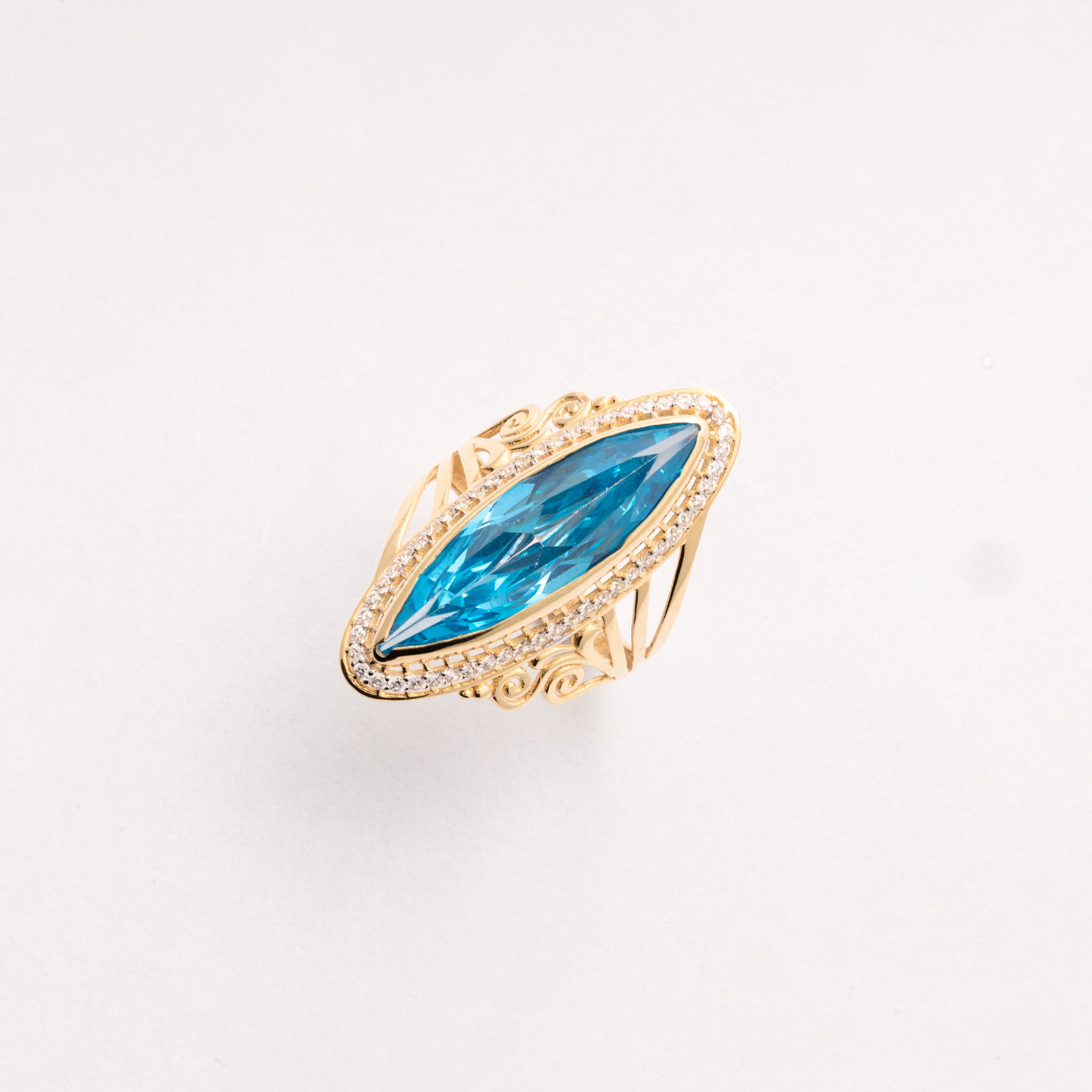 Blue Zirconia Marquise Stone Ring