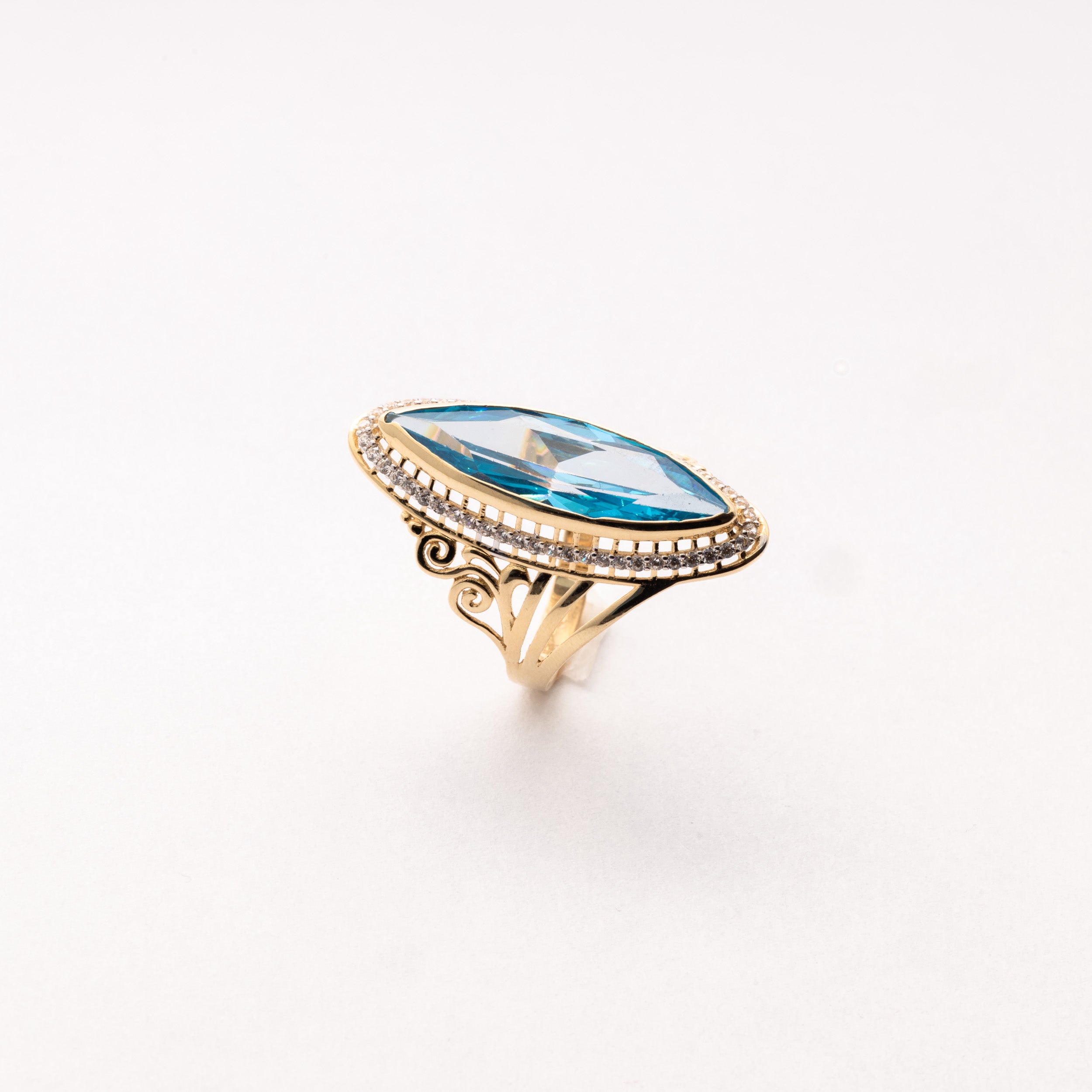 Blue Zirconia Marquise Stone Ring