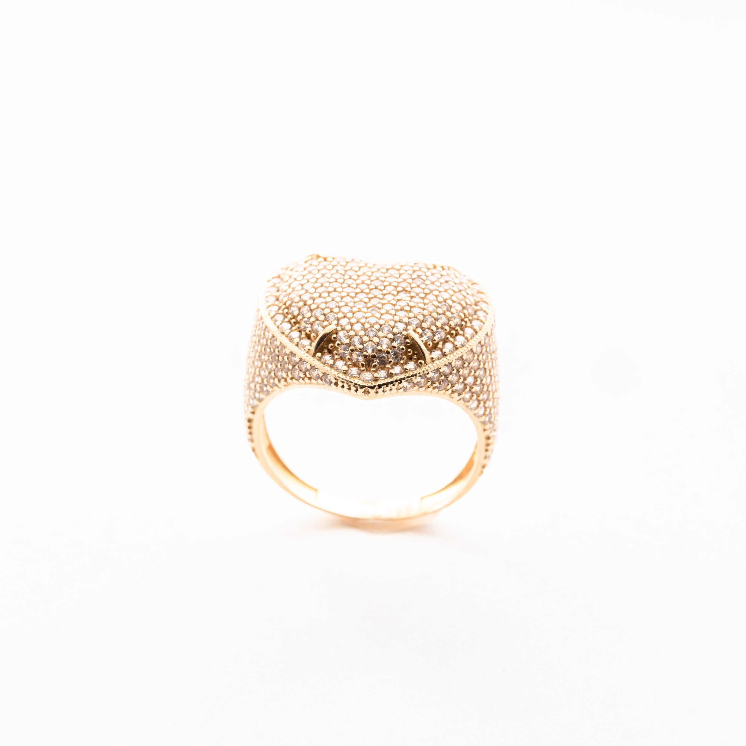 Four Prong Pave Heart Ring