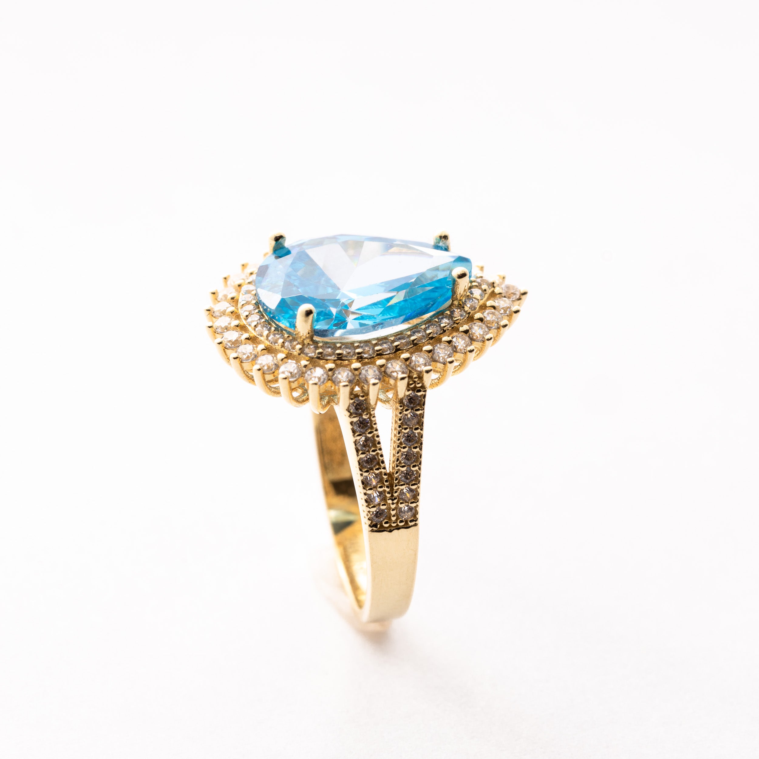 Pear Shape Blue Ring