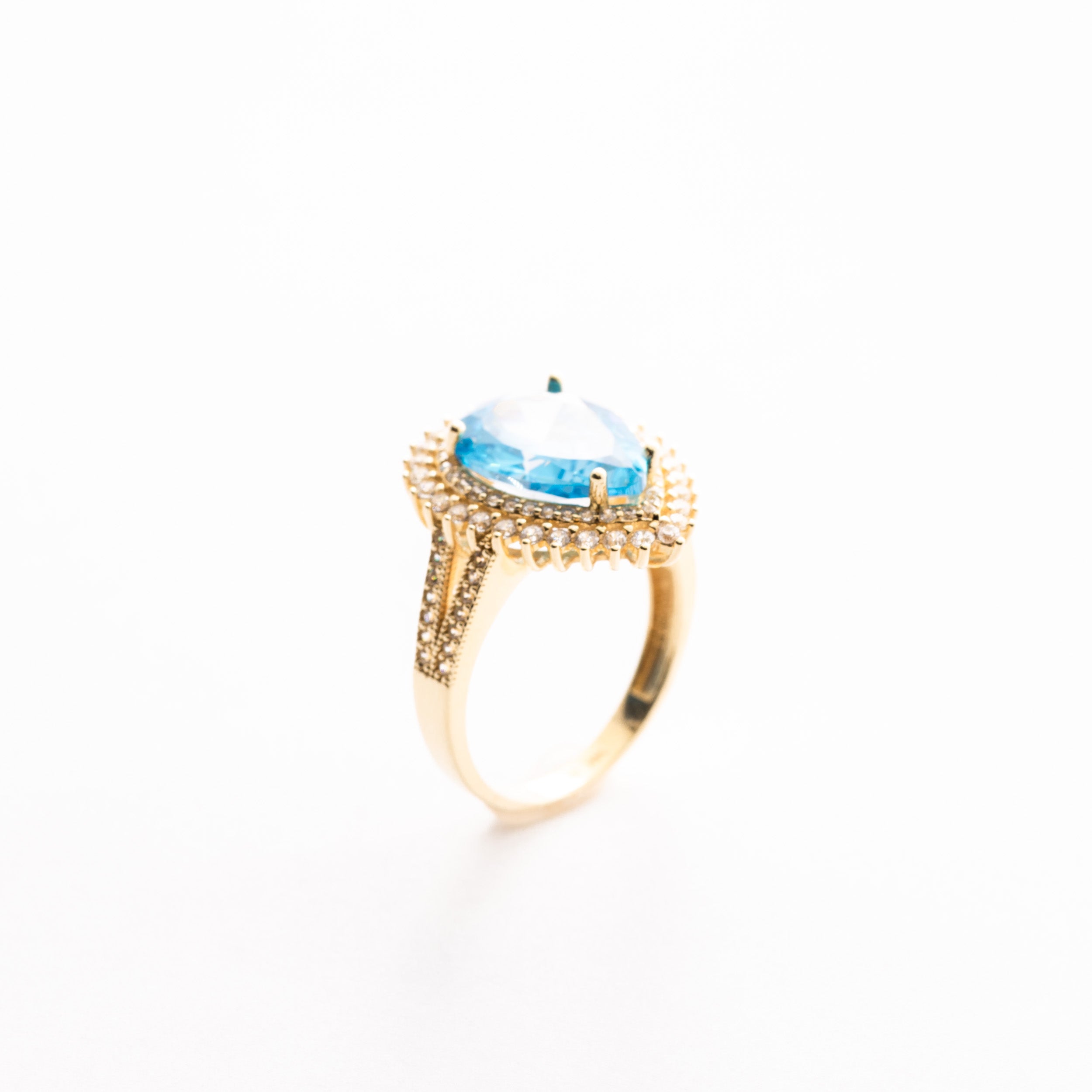 Pear Shape Blue Ring