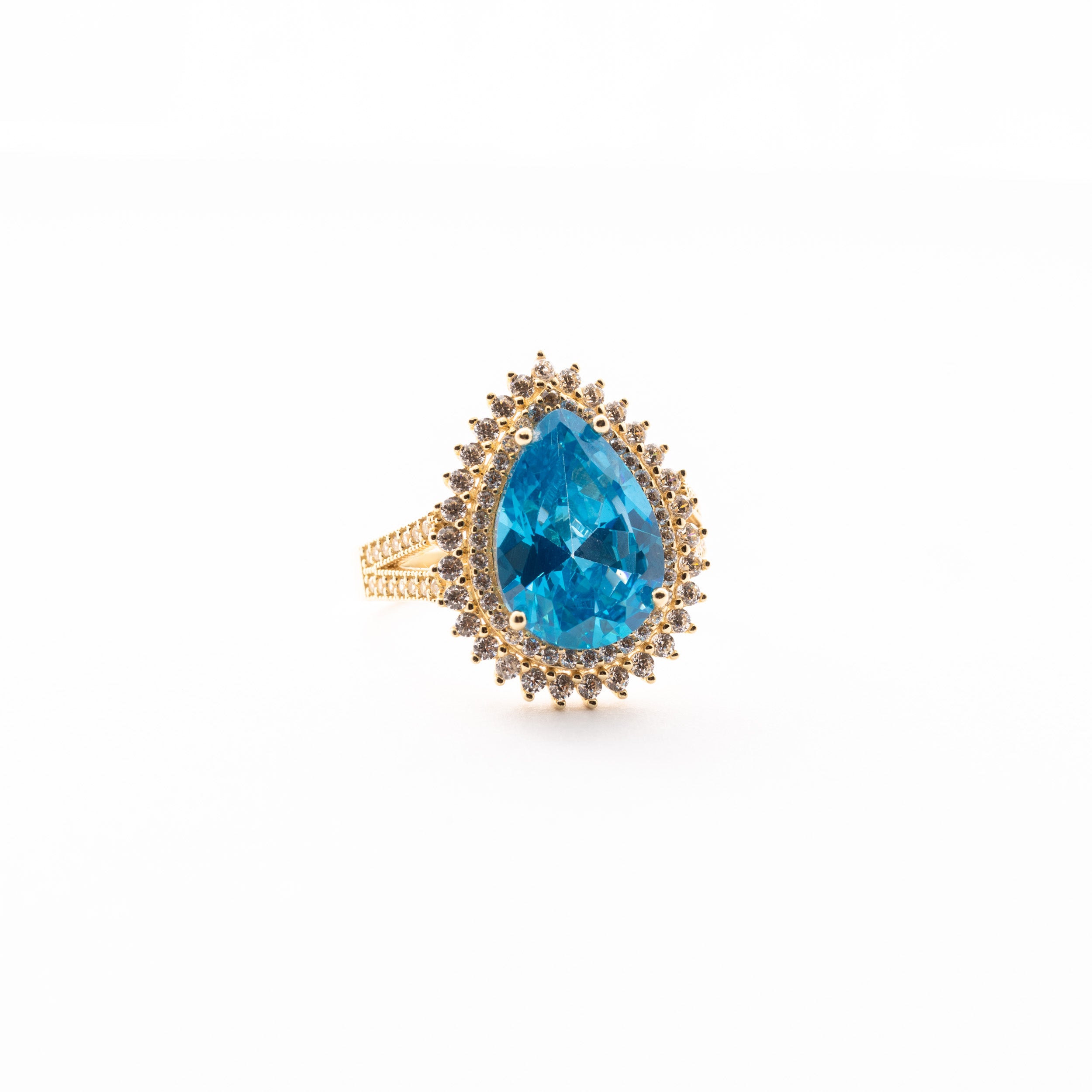 Pear Shape Blue Ring