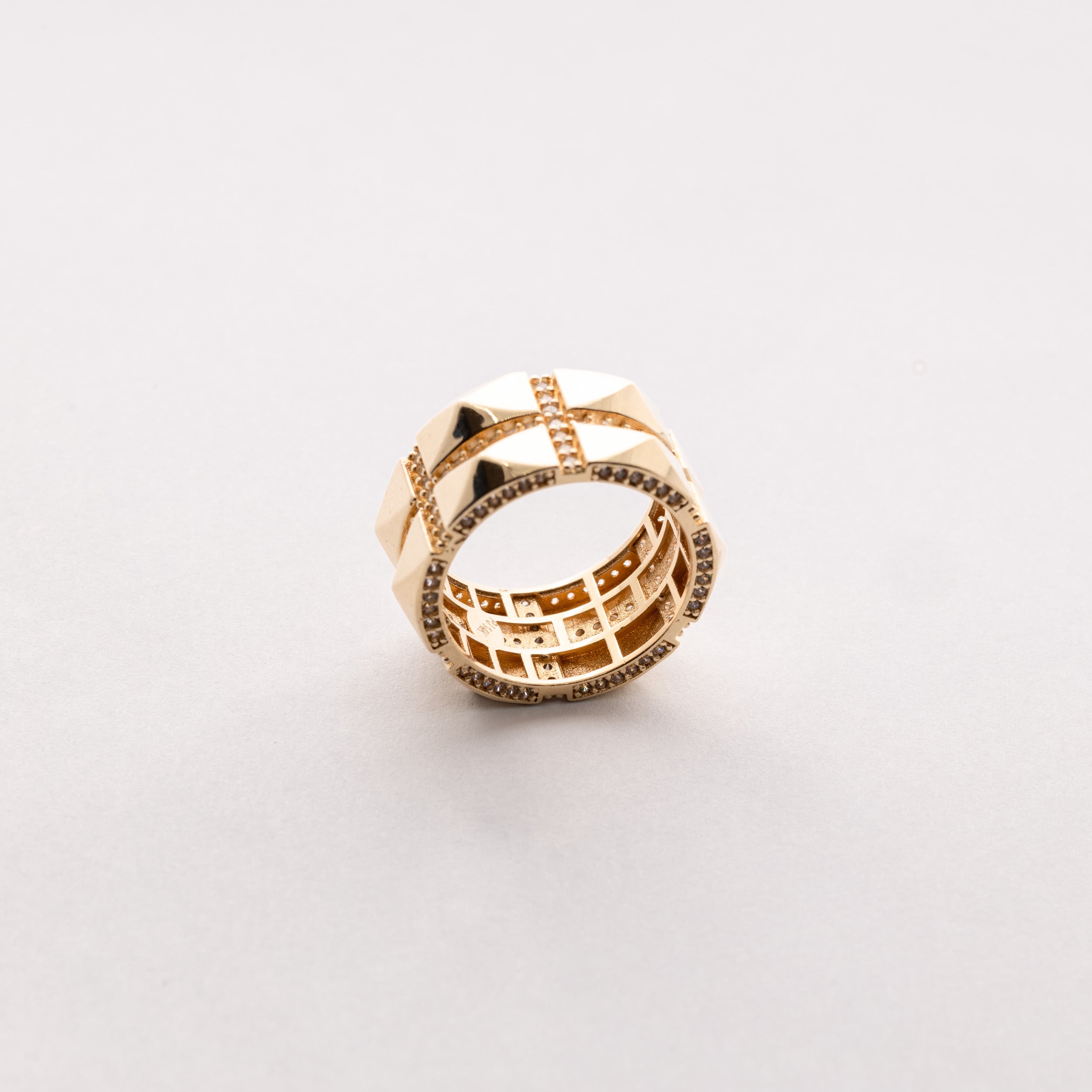 Pyramid-Stud Gold Ring