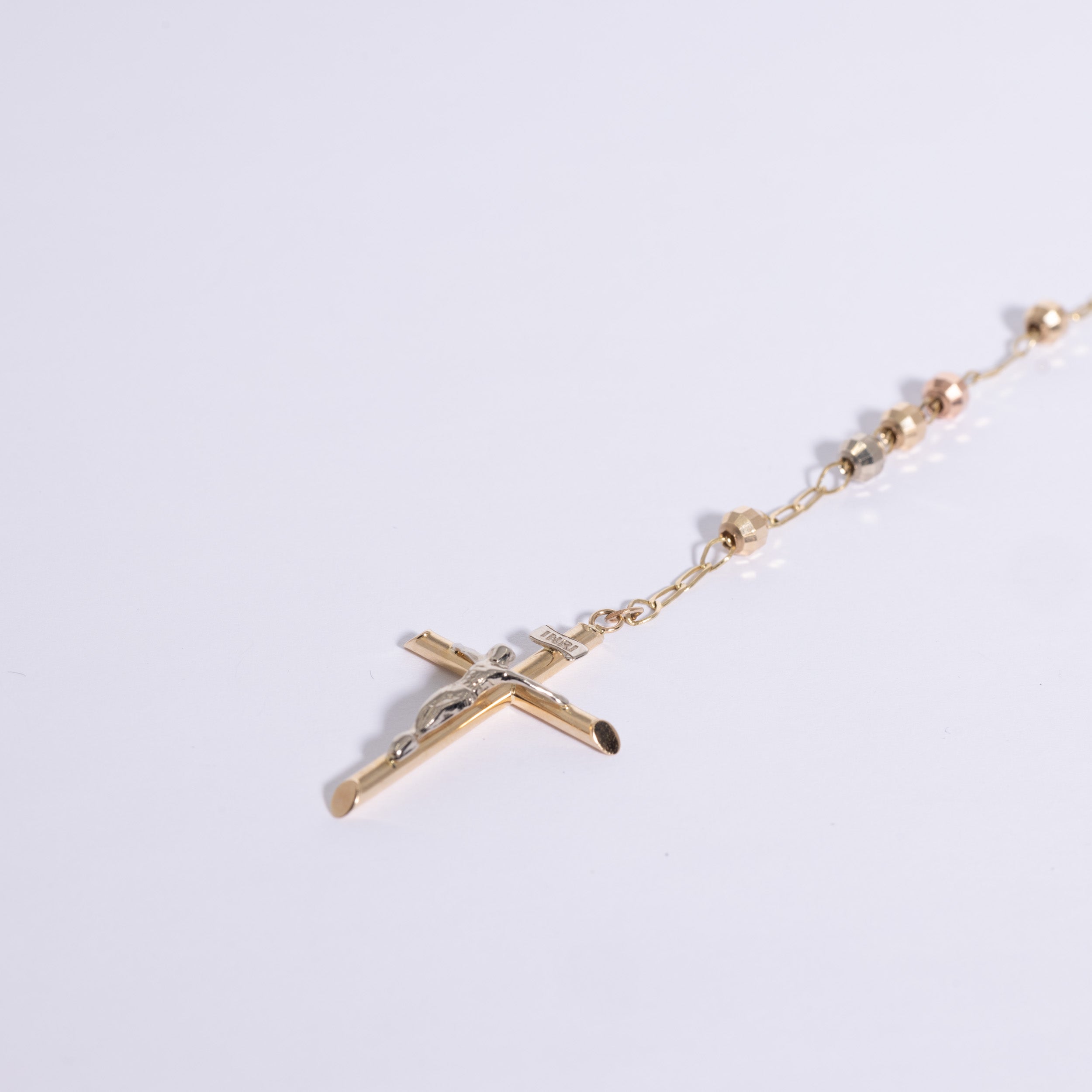 Tri-Color Diamond Cut Rosary