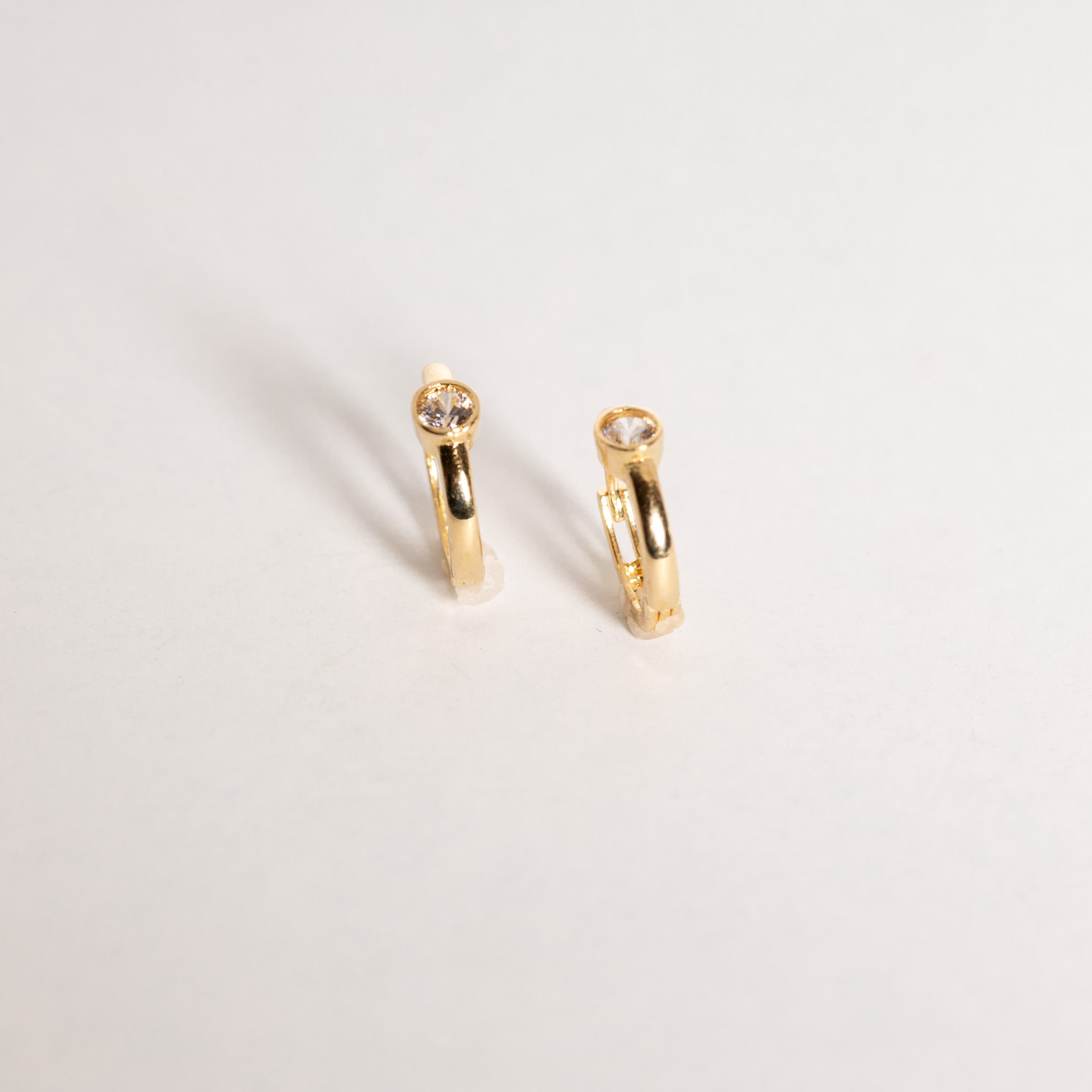 One Stone Zirconia Huggie Earring