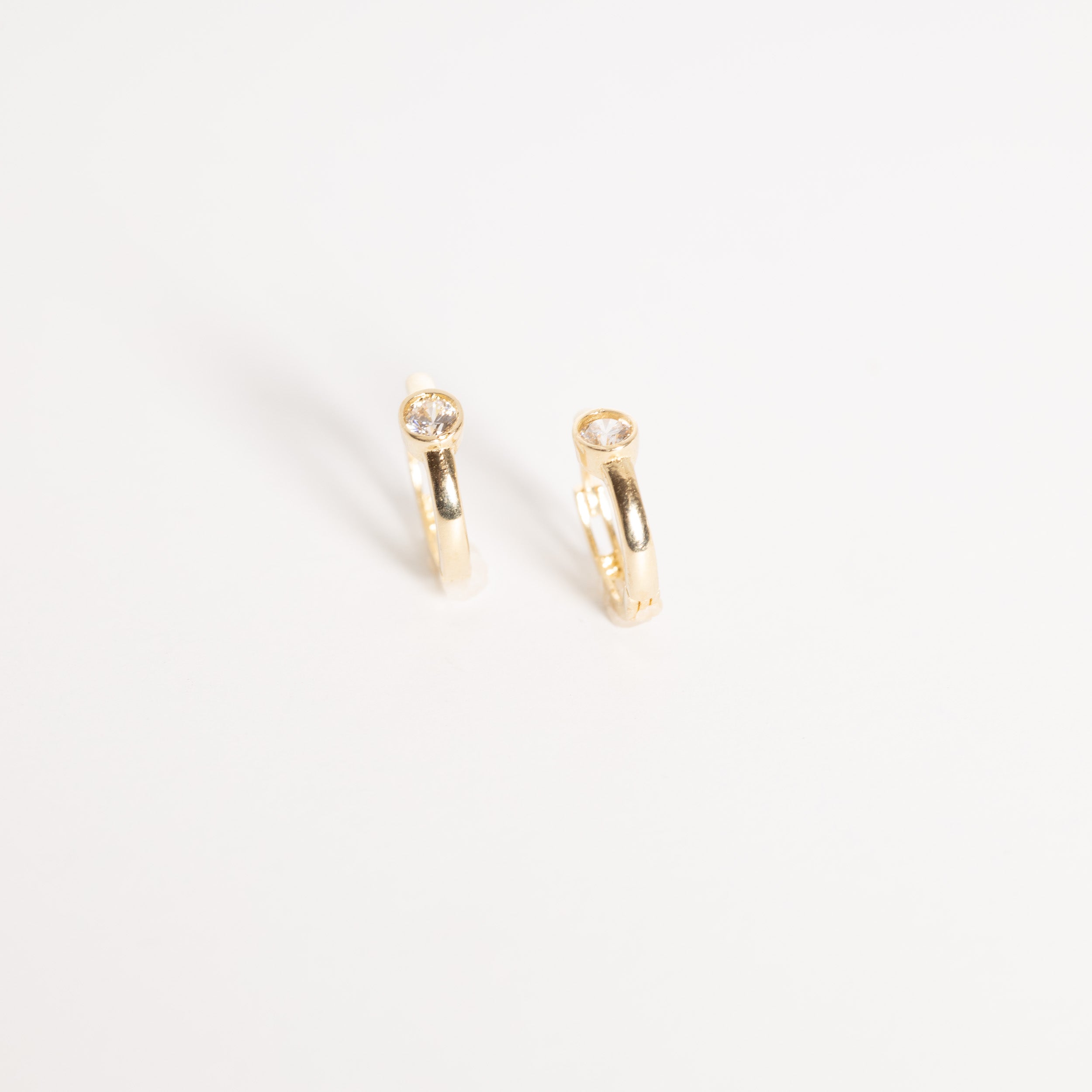 One Stone Zirconia Huggie Earring
