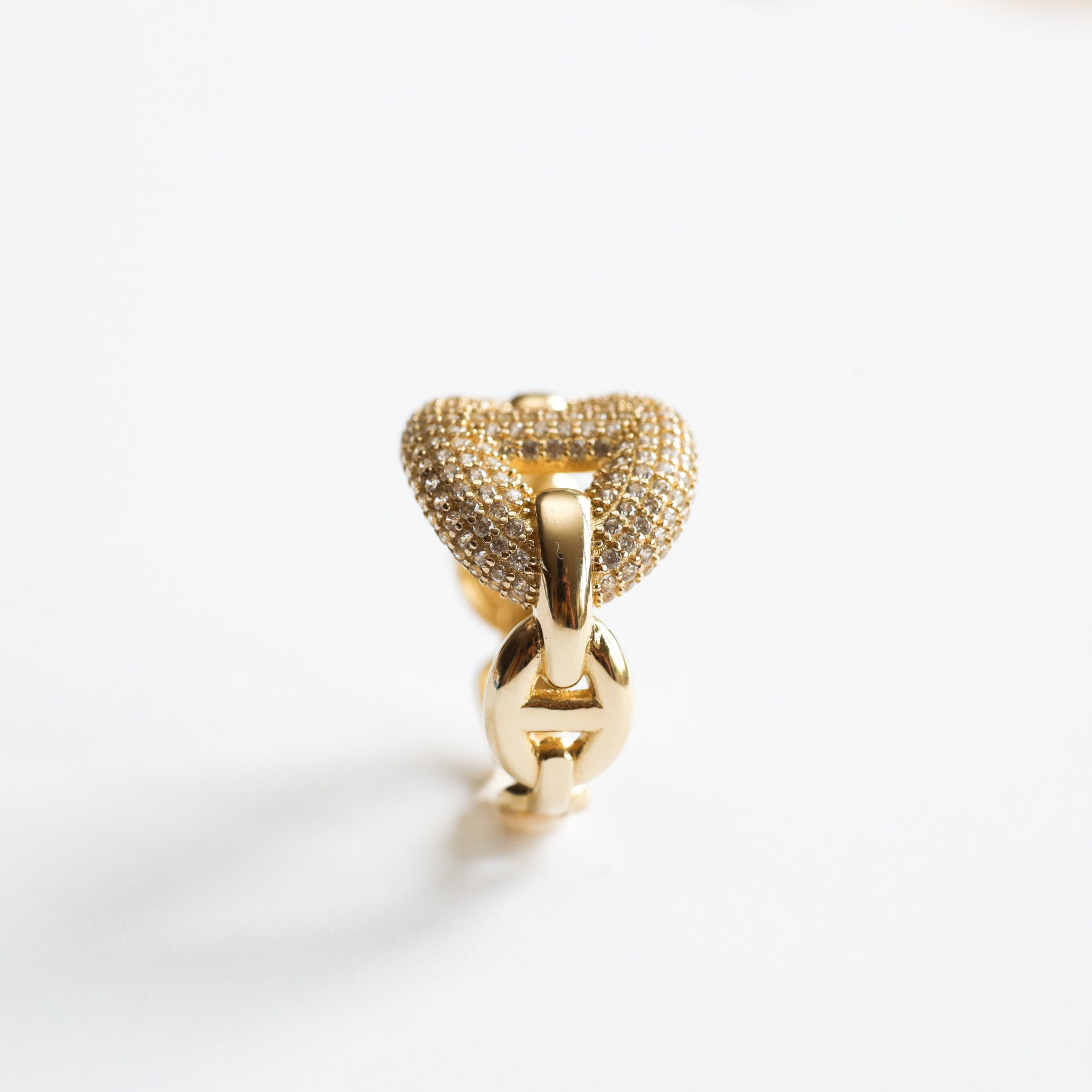 Yellow Gold Pave Mariner CZ Ring