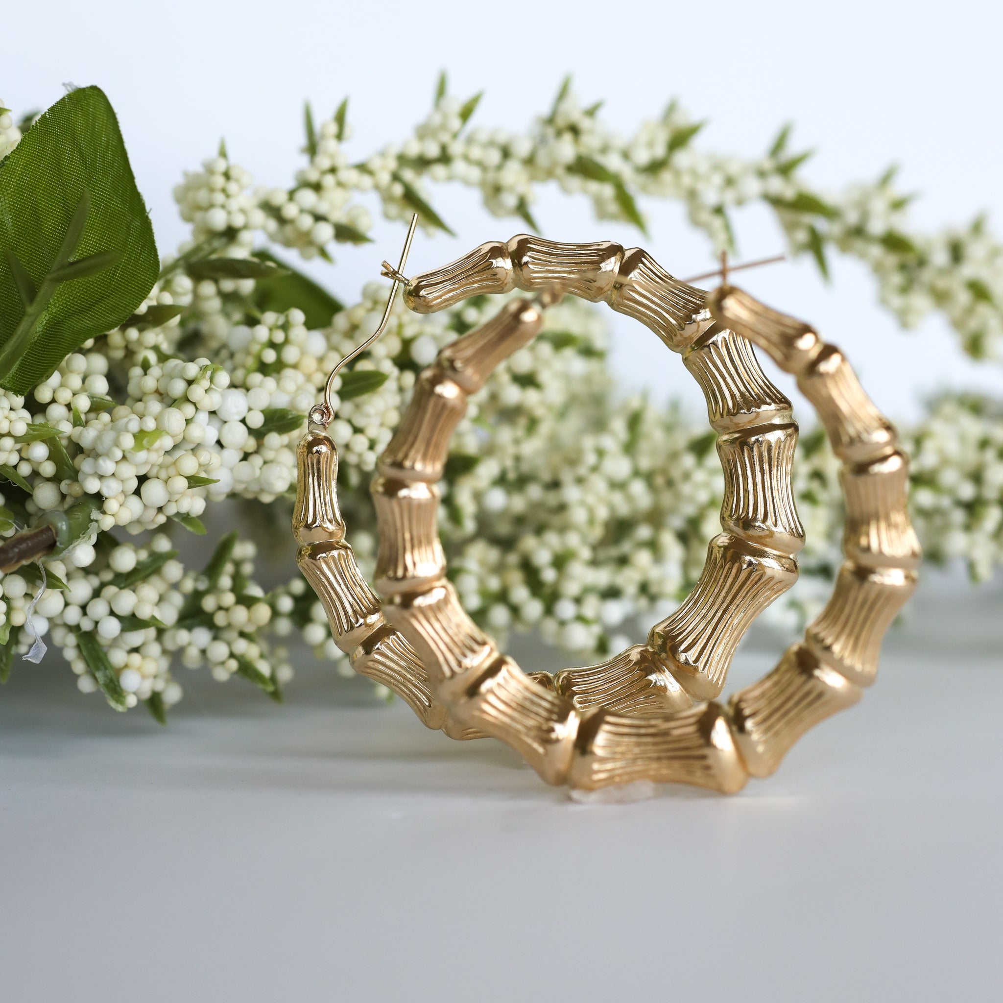 Bamboo Hoop Earrings