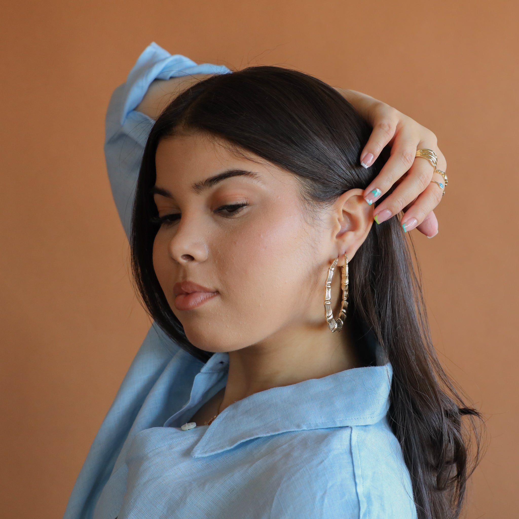 Bamboo Hoop Earrings