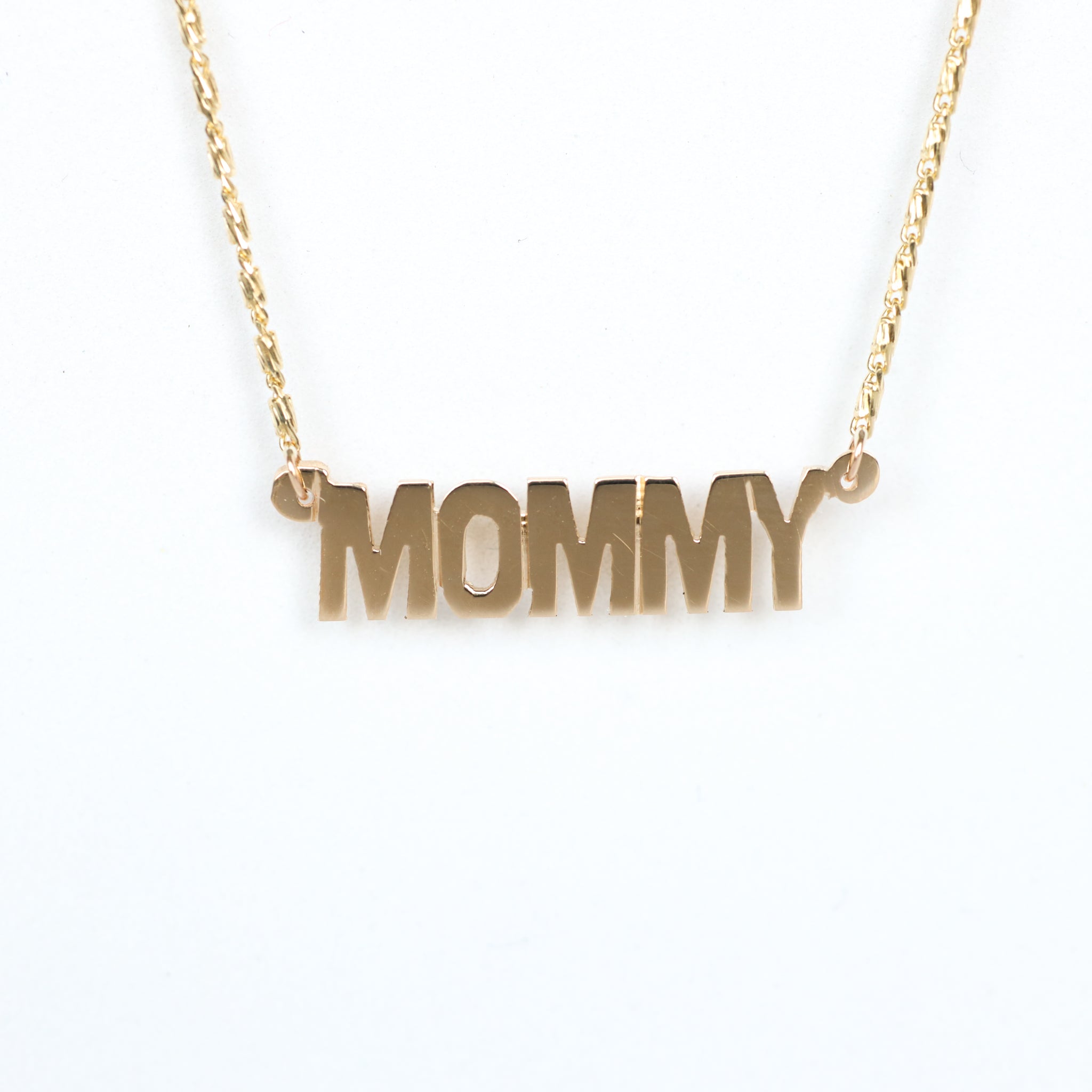 Mommy Block Nameplate Necklace
