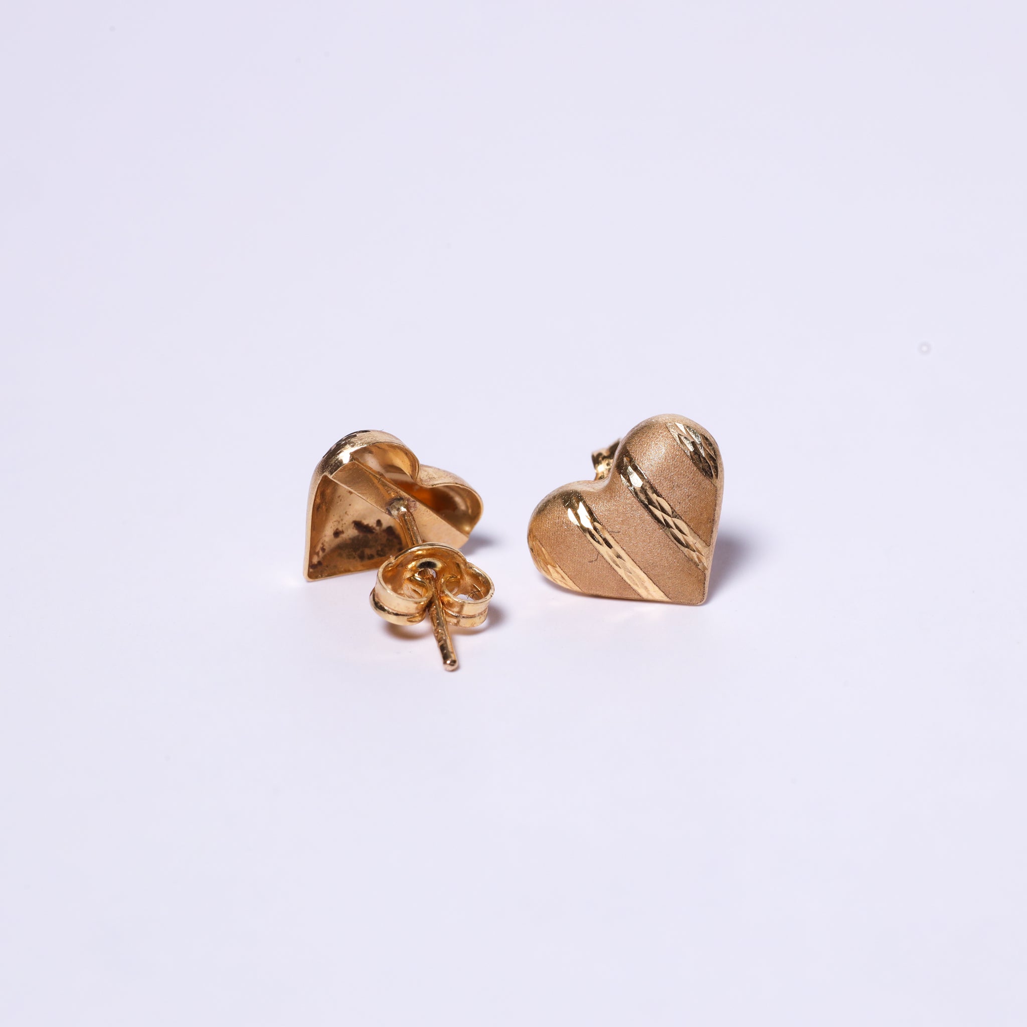 Striped Heart Stud Earrings