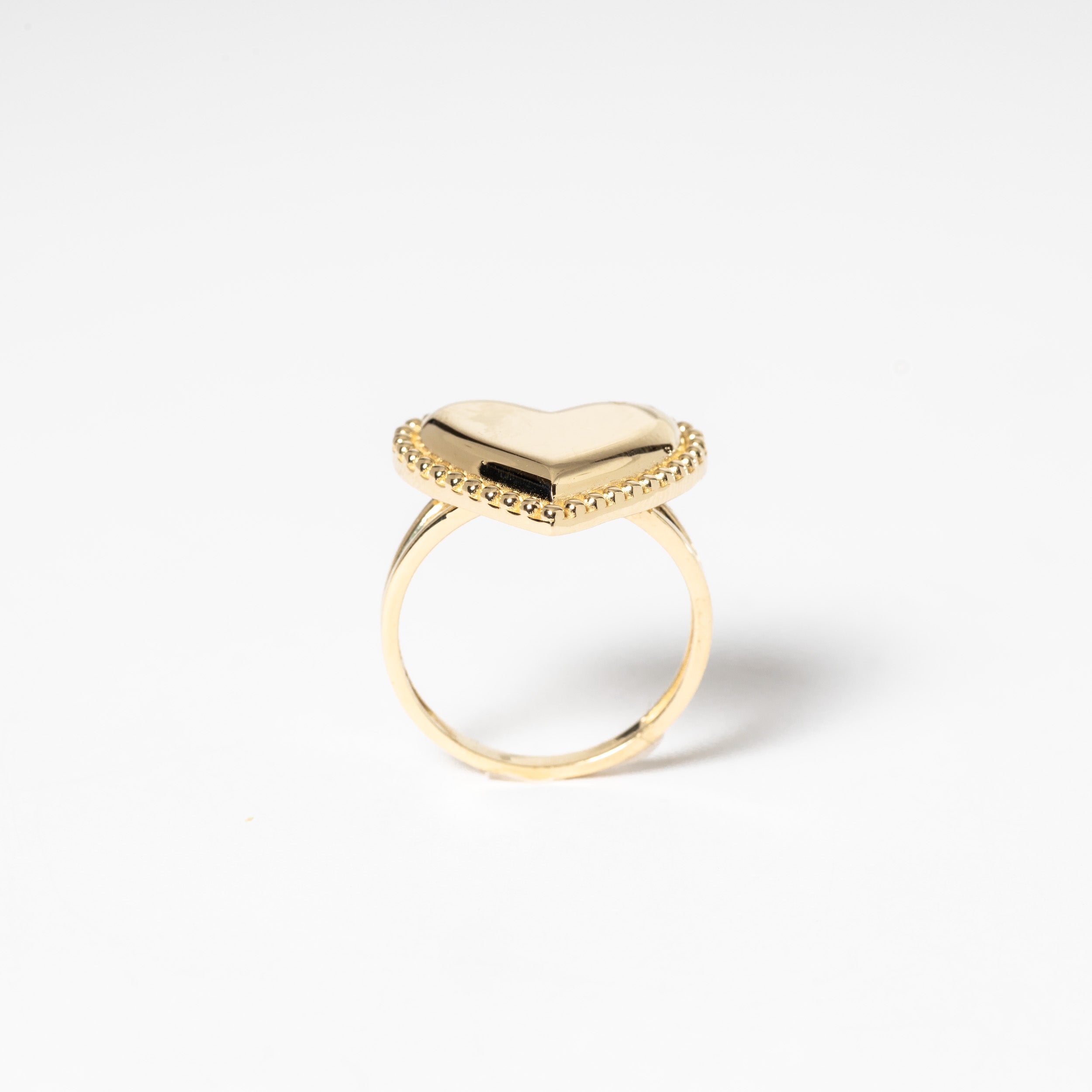 Heart Ring with Diamond-Cut Edge